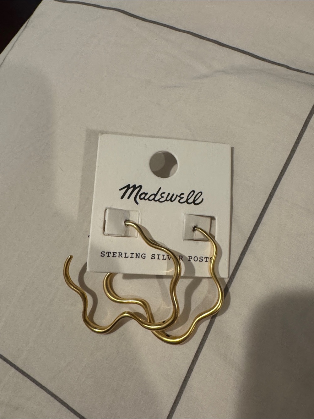 Madewell Gold Wavy Hoop Earrings